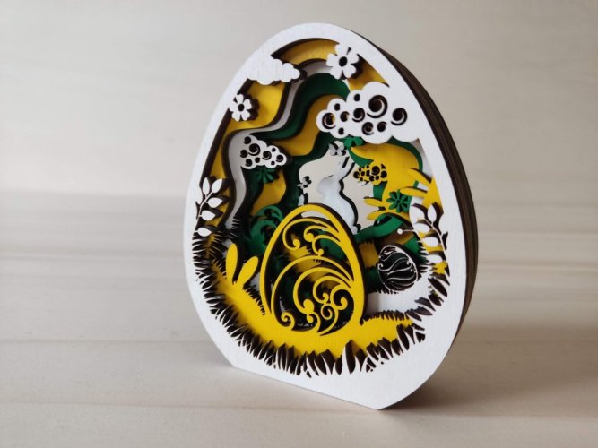 3D velikonoční vajíčko s vajíčkem - Barva: Přírodní