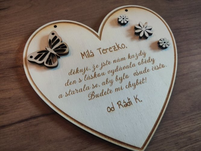 Věnování pro učitele srdíčko
