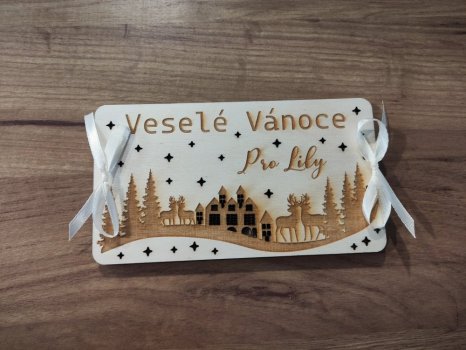 Obálka na peníze se jménem a jeleny