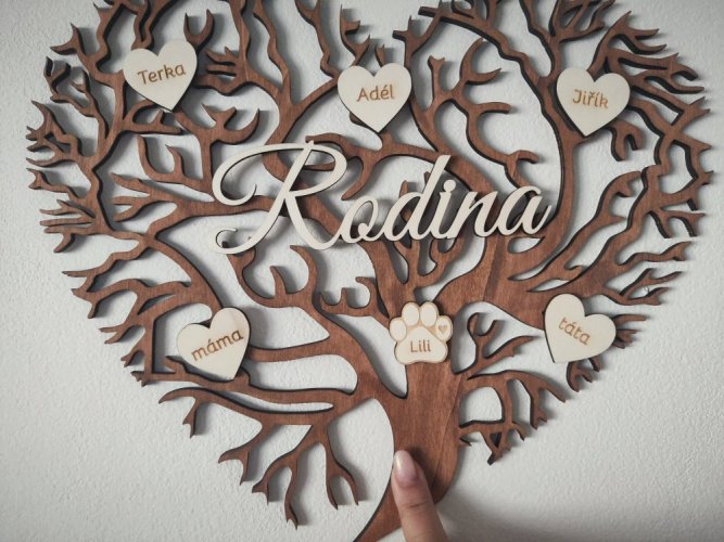 Strom života srdce s nápisem