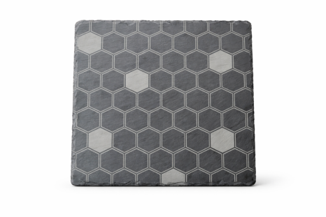 Břidlicový tác čtverec s motivem hexagonů