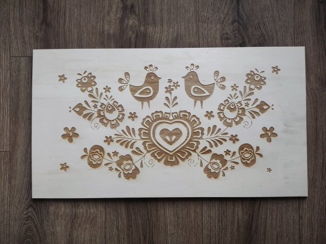 Dřevěný obraz moravské ornamenty