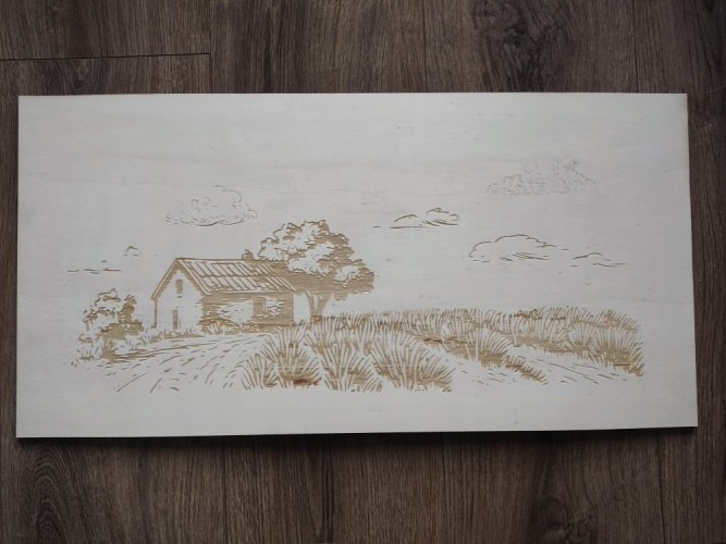 Dřevěný obraz domek na samotě