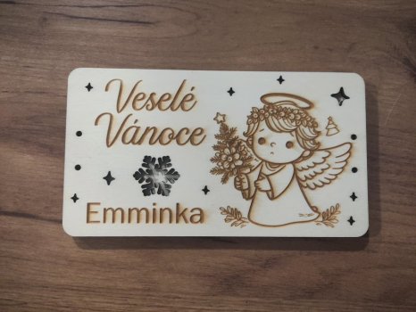 Obálka na peníze s andílkem