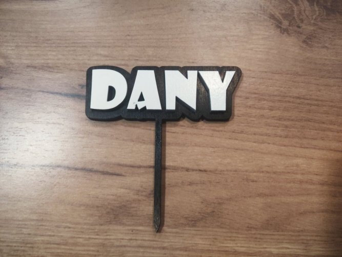 Zápich na dort jméno dvouvrstvé