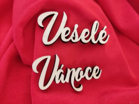 Dřevěný nápis Veselé Vánoce 3