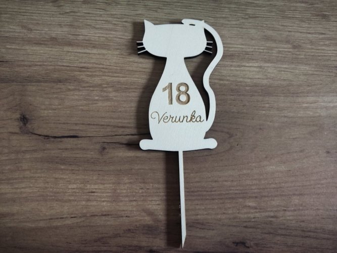 Zápich na dort kočička