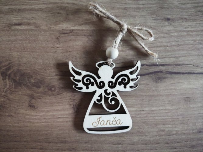 Vánoční ozdoba andílek se jménem Věra