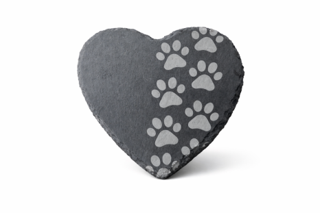 Břidlicový podtácek srdíčko s tlapkami