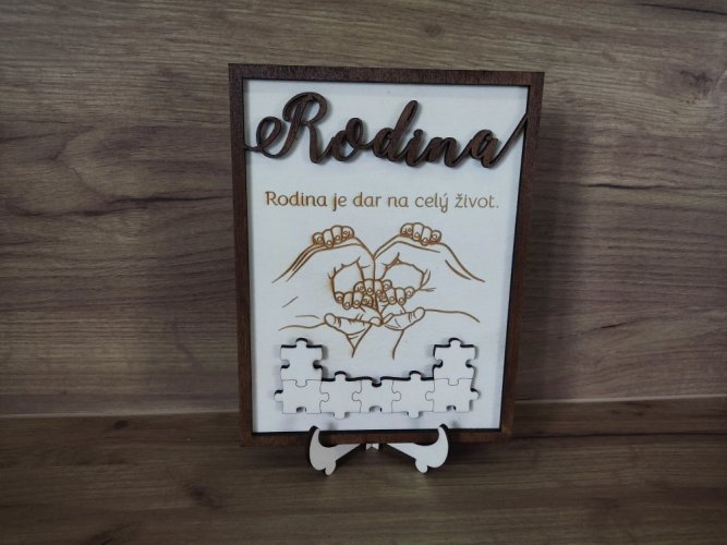 Rodina se jmény v puzzle