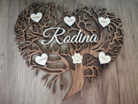 Strom života srdce s nápisem