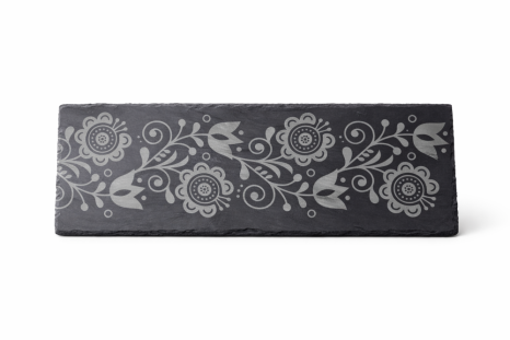 Břidlicový tác čtverec s moravskými květy