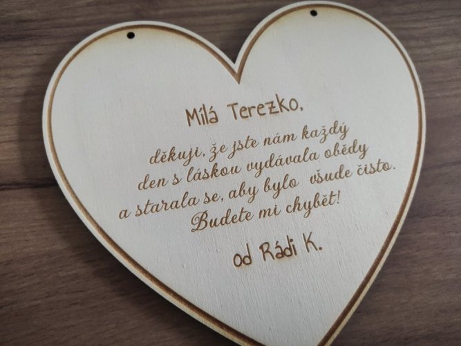 Věnování pro učitele srdíčko