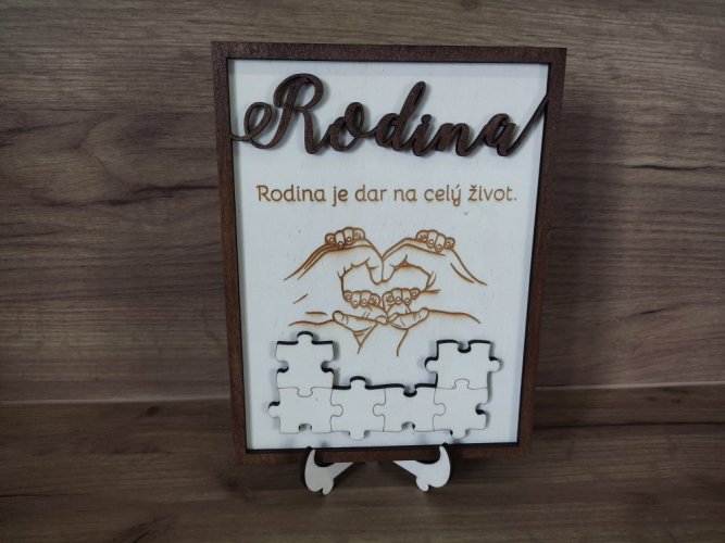 Rodina se jmény v puzzle