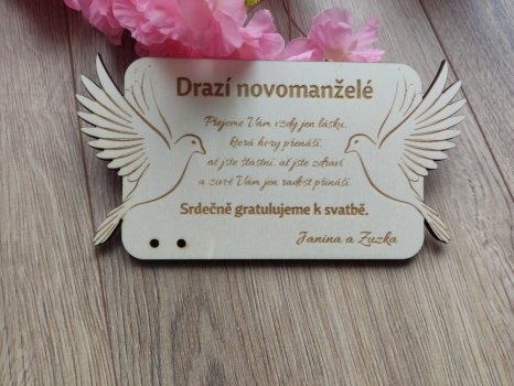 Dřevěné svatební přání Ludmila