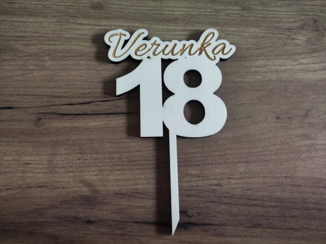 Zápich na dort číslovka se jménem