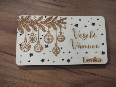 Obálka na peníze větvička s ozdobami