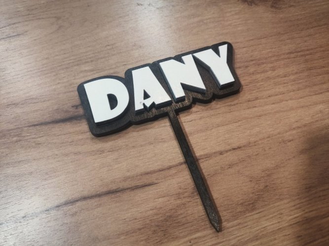 Zápich na dort jméno dvouvrstvé