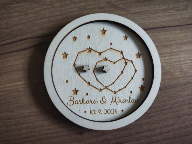 Podnos na prstýnky kulatý se jmény