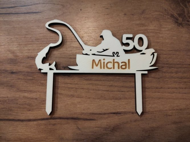 Zápich na dort rybář v loďce