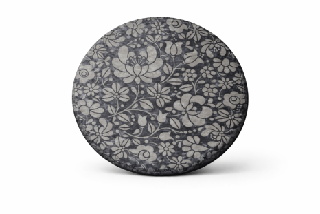 Břidlicový tác kulatý s motivem květů