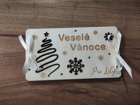 Obálka na peníze se jménem a stromečkem