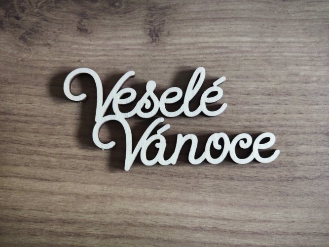 Dřevěný nápis Veselé Vánoce 1