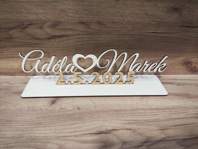 Jmenovka s datumem a jmény