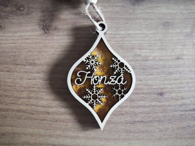 Vánoční ozdoba se jménem Bohuslava