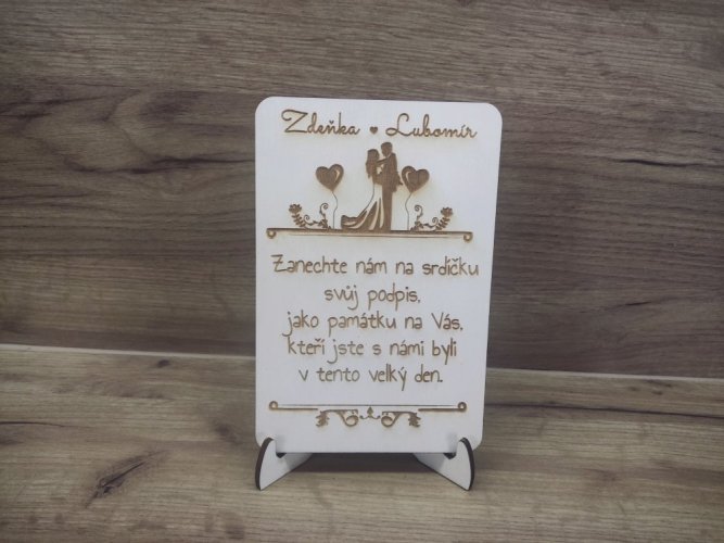 Cedulka ke knize hostů