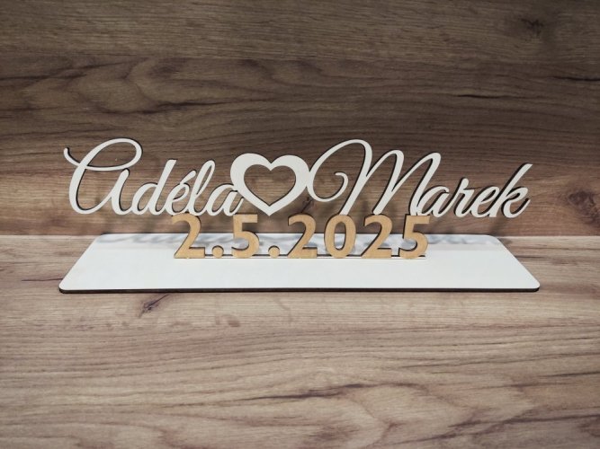 Jmenovka s datumem a jmény