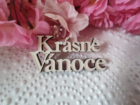Dřevěný nápis Krásné Vánoce 5