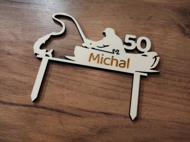 Zápich na dort rybář v loďce