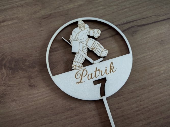 Zápich na dort s hokejovým brankářem