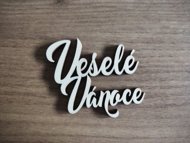 Dřevěný nápis Veselé Vánoce 2