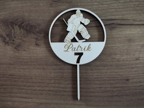 Zápich na dort s hokejovým brankářem