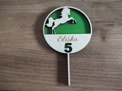 Zápich na dort s koněm barevný